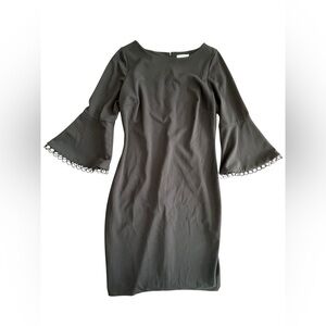 Calvin Klein Black Bell Sleeve Midi Dress